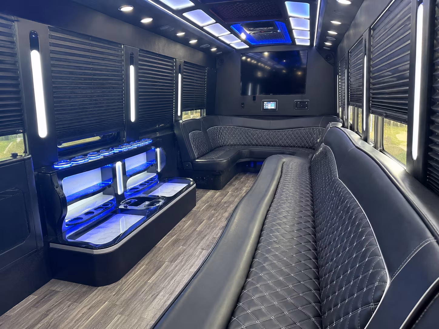 Los Angeles Bachelor & Bachelorette Transportation party bus interior