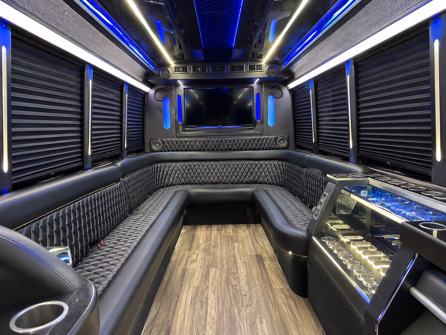 Los Angeles Private Event Transportation party bus interior