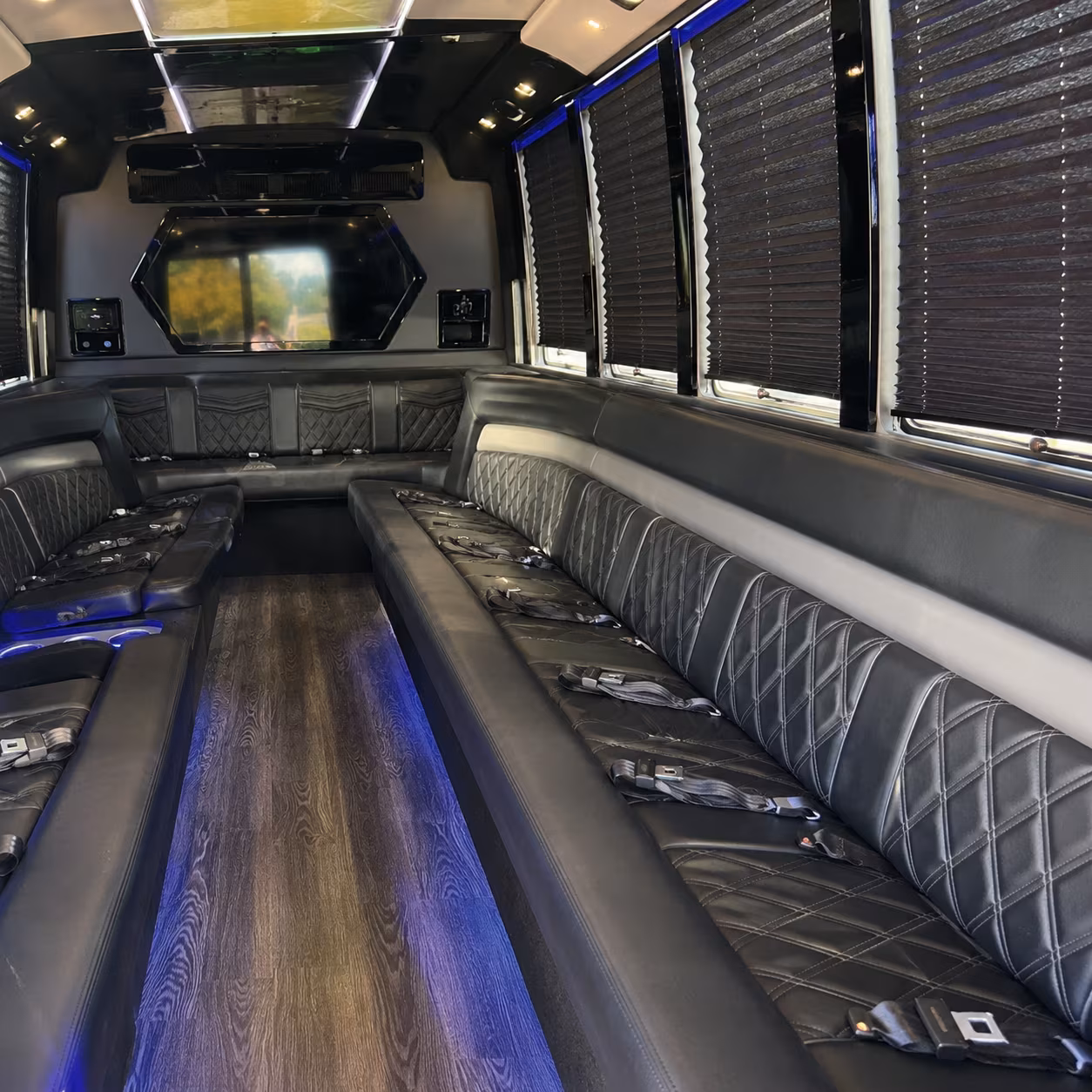 Los Angeles Sporting Event Transportation party bus exterior