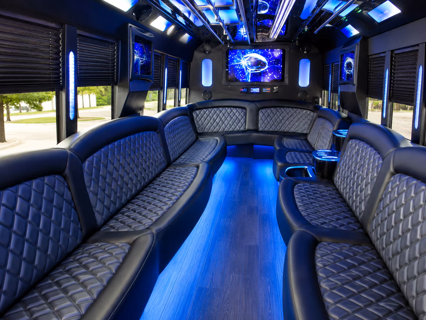 Los Angeles Wedding Transportation party bus interior