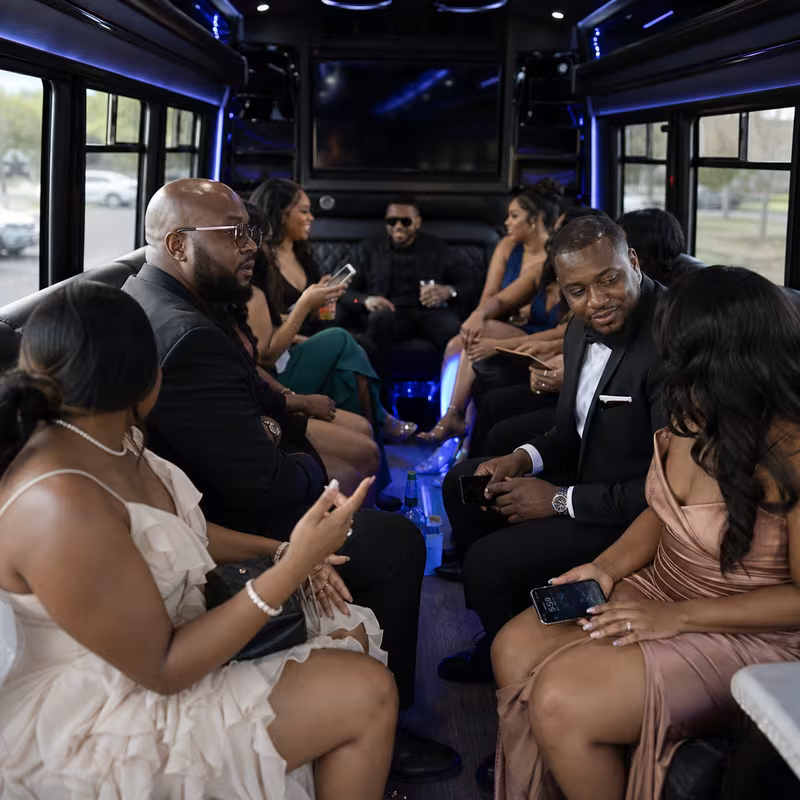 Black Mercedes Sprinter van staged for an Los Angeles Private Event Transportation group