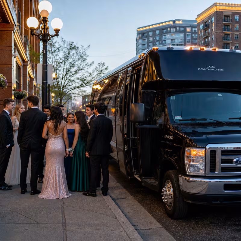 Passengers loading luggage while boarding an Los Angeles group shuttle