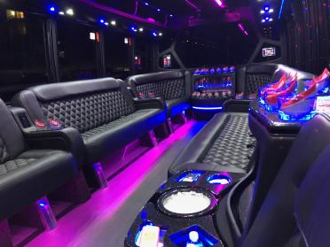 Folsom 15 Passenger Party Bus Interior