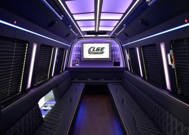 Folsom 18 Passenger Limo Bus Interior