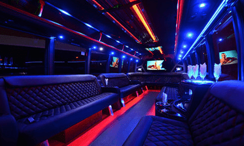 Folsom 30 Passenger Party Bus Black Interior