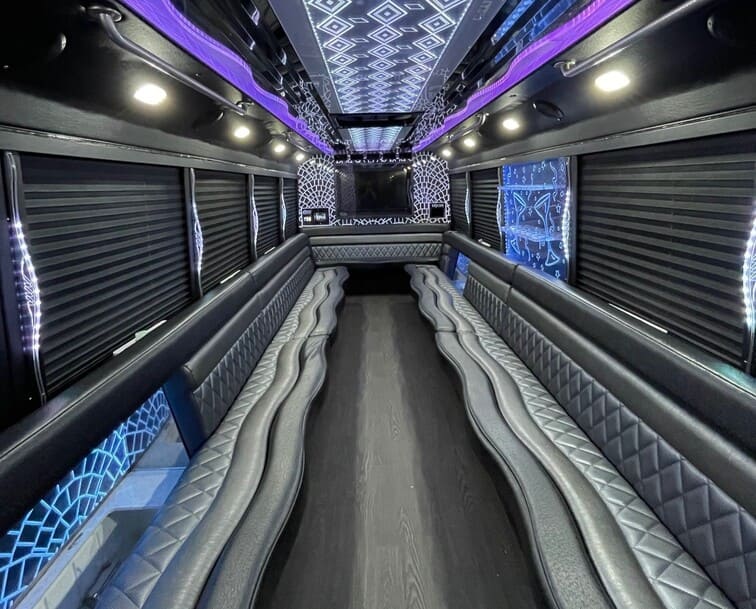 Folsom 30 Passenger Party Bus White Interior