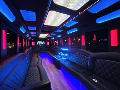 Folsom 35 Passenger Party Bus Interior
