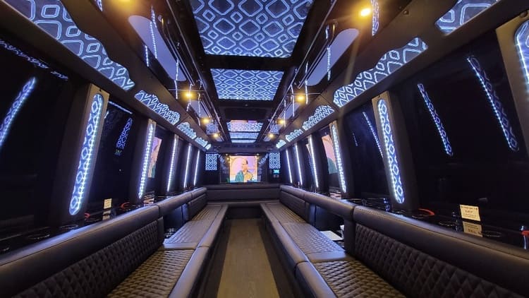 Manteca 40 Passenger Limo Bus Interior
